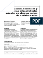 2009 Almeyra y Suarez Sindicalizacion Sindicatos y Experiencias Extrasindicales