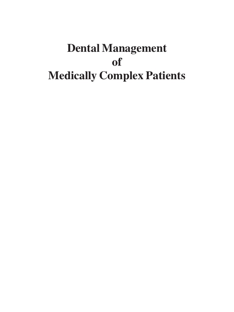 Dental Management of Medically Complex Patients PDF159 PDF