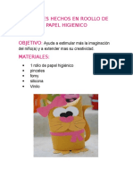 Animales Hechos en Roollo de Papel Higienico Leidy