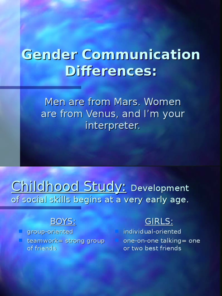 GENDER AND COMMUNICATION PDF intelligence overview