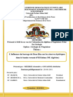 L'influence Du Barrage de Draa Diss Sur Les Réserves Hydriques Dans Le Bassin Versant D'el Eulma (NE Algérien)