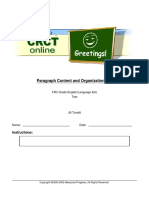 Paragraph Content and Organization Test 