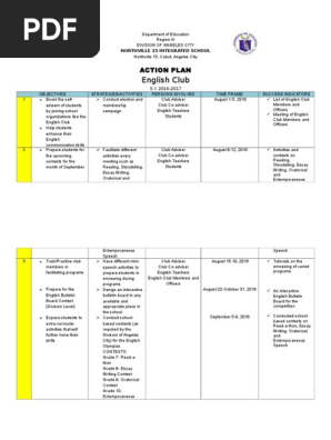 Action Plan-English Club