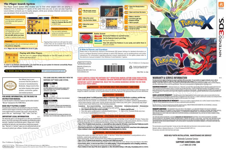 3DS Pokemon Xy en PDF Pokémon Nintendo