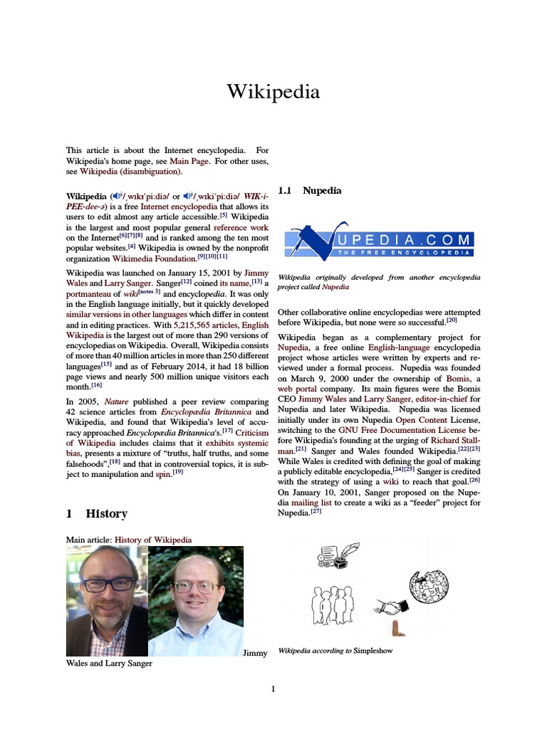 Wikipedia | Download Free PDF | Wikipedia | Internet