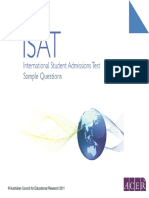 ISAT 11 Sample Questions Computer Based Format