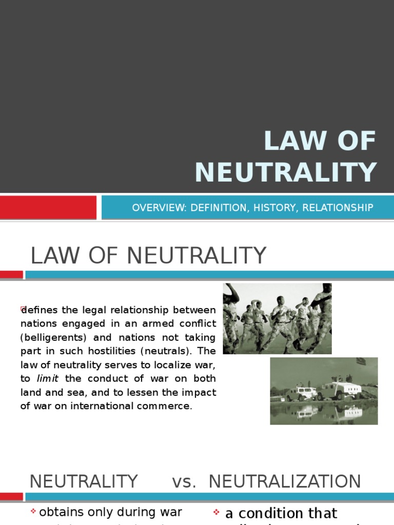 Law of Neutrality Contraband International Law