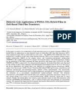 Dielectric Gate Applications of Pmma-Tio Hybrid Films in Zno-Based Thin Film Transistors