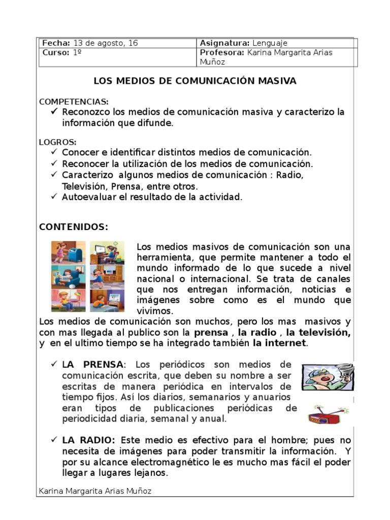 Actividades sobre Medios de Comunicación | PDF | Medios de comunicación ...