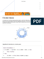 Algorithm For Insertion in A Circular Queue