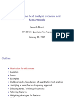 Quantitative Text Analysis Overview and Fundamentals: Kenneth Benoit