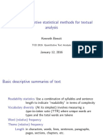 Day 2: Descriptive Statistical Methods For Textual Analysis: Kenneth Benoit