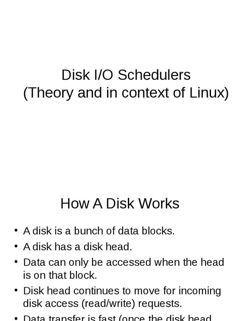 Linux Disk Scheduling Algorithms Explained | PDF