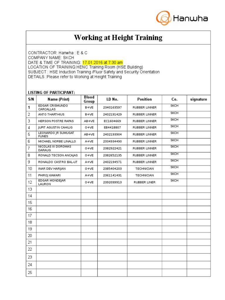 Working at Height Training Details | PDF | Science & Mathematics ...
