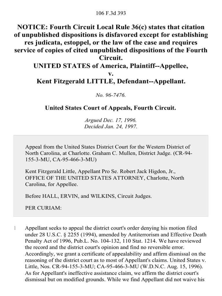 Appeal Decision on § 2255 Motion | PDF | Law