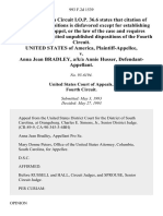 United States v. Anna Jean Bradley, A/K/A Annie Husser, 993 F.2d 1539, 4th Cir. (1993)