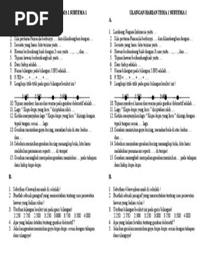 Soal Tema 1 St 1