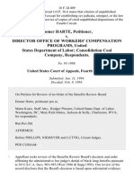 Homer Harte v. Director Office of Workers' Compensation Programs, United States Department of Labor Consolidation Coal Company, 16 F.3d 409, 4th Cir. (1994)