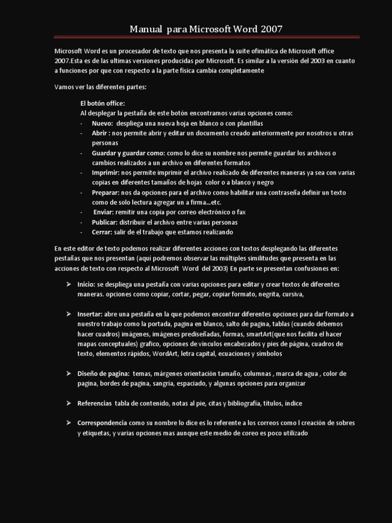 Guía Completa de Word 2007 | PDF | Microsoft Word | Microsoft Office, image size:768x1024