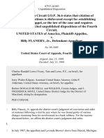 United States v. Billy Flanery, JR., 879 F.2d 863, 4th Cir. (1989)