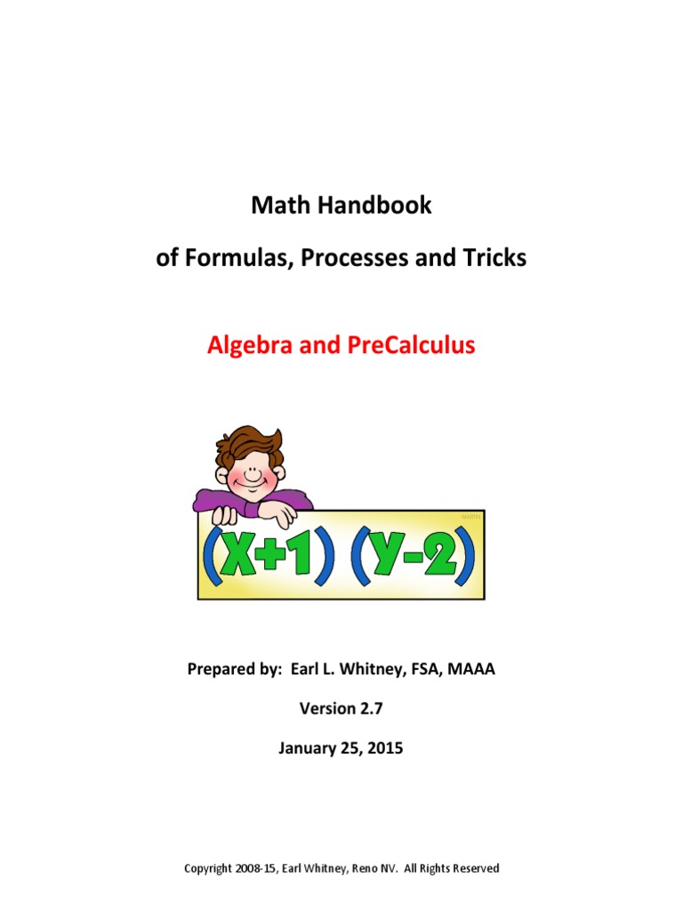 Math Handbook of Formulas, Processes and Tricks | PDF