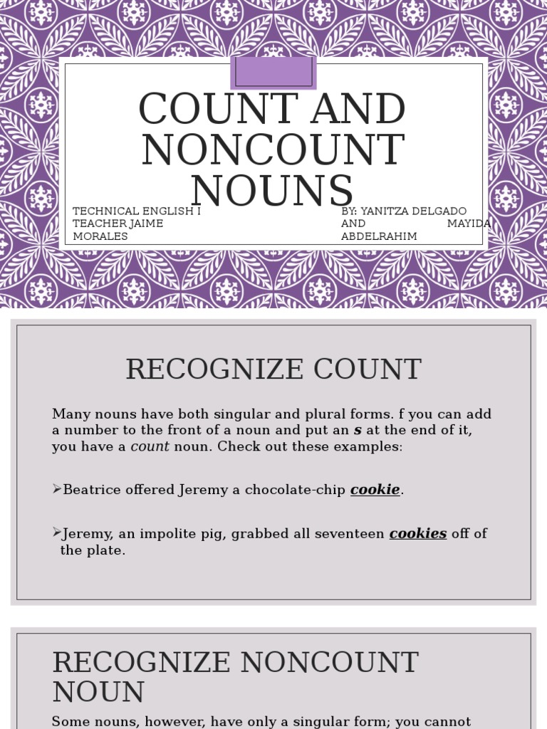 Count and Noncount Nouns Explained | PDF | Noun | Grammatical Number