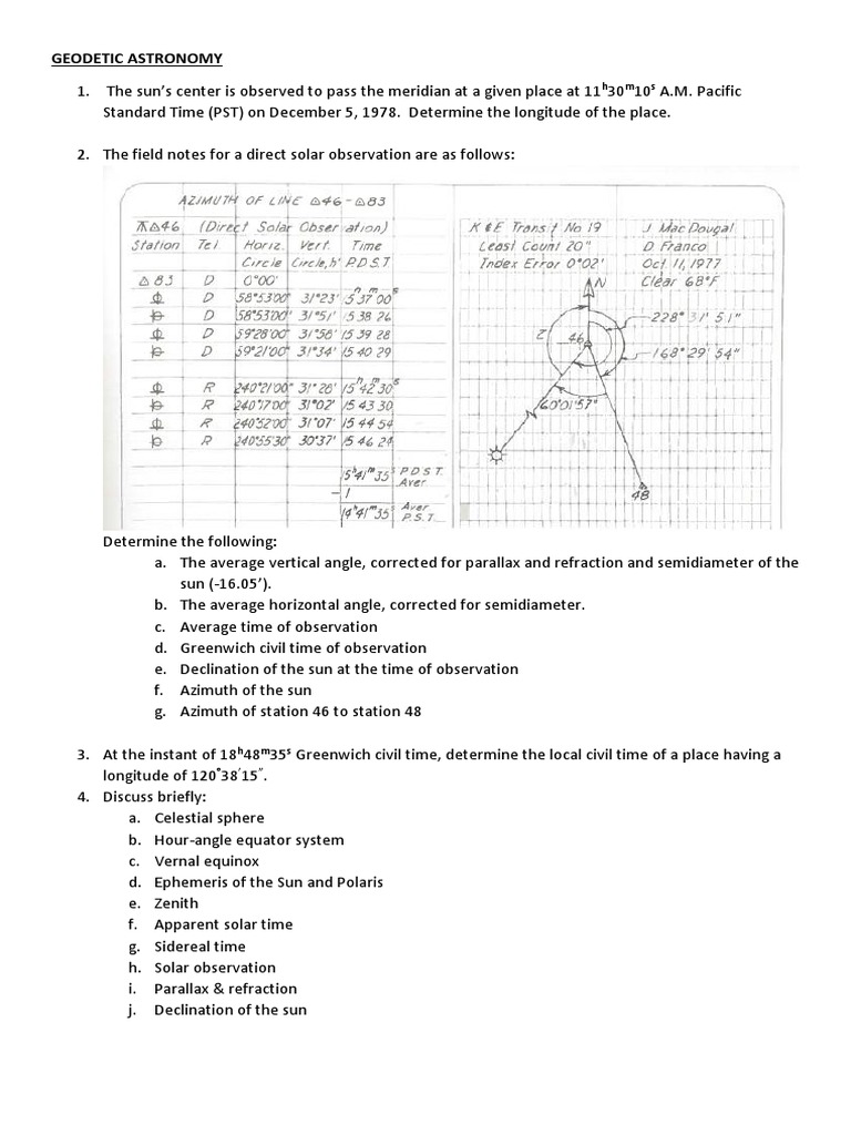 Geodetic Astronomy Pdf Astrometry Astronomy