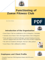 Overall Functioning of Zuese Fitness Club