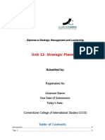 Unit 12-Strategic Planning: Diploma in Strategic Management and Leadership