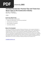 Handout - 2852 - AU - 2012 - CR2852 - Autodesk Navisworks Practical Tips and Tricks From Seven Years in The Construction Industry