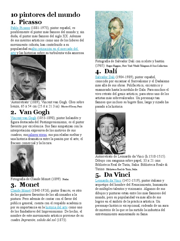 Pintor Mas Famoso De La Historia Pintores Del Mundo | PDF | Pintura de retrato | Rembrandt