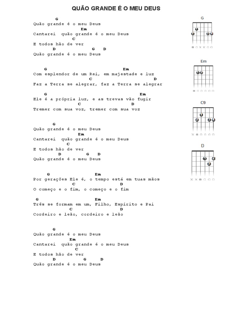 Quão Grande É o Meu Deus (Cifra Violão) PDF Religião e crença
