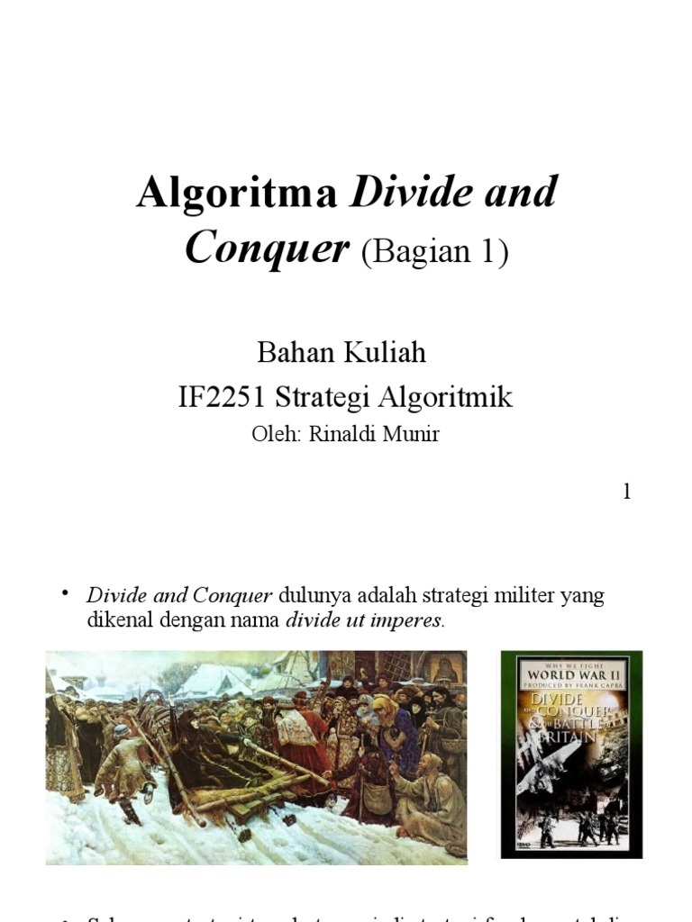Algoritma Divide and Conquer dalam Komputer | PDF
