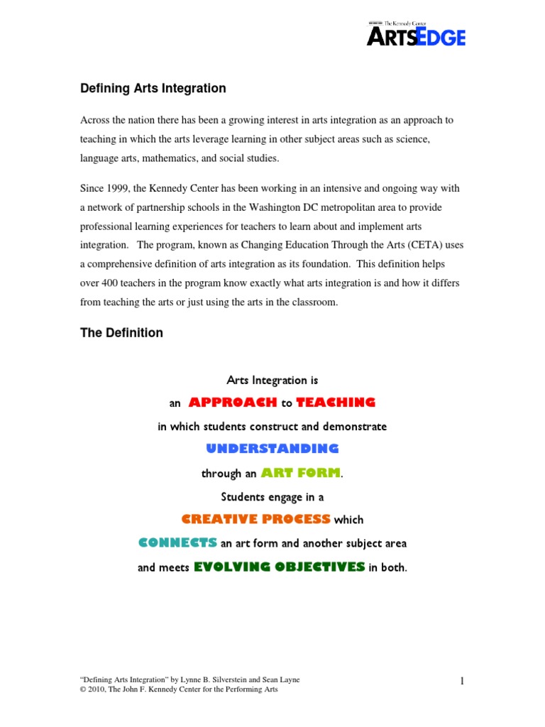 Defining Arts Integration Pdf Constructivism Philosophy Of