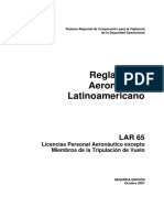 Licencias Personal Aeronáutico LAR 65