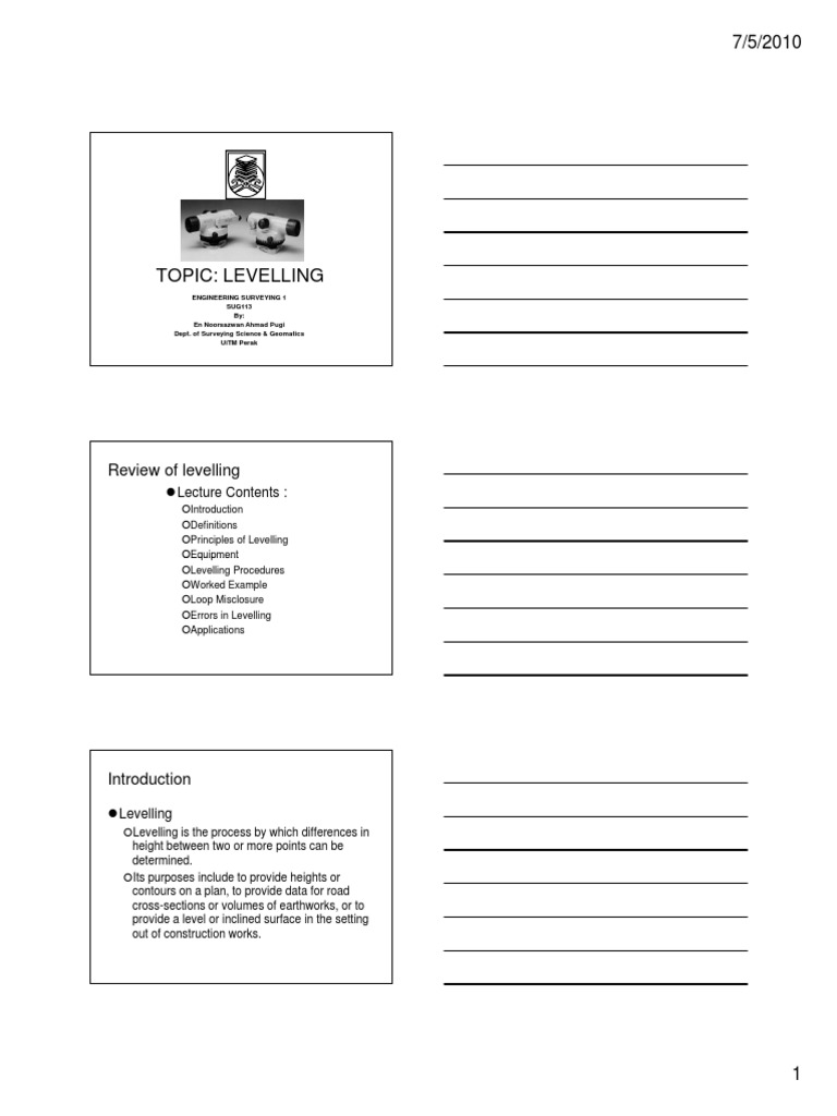 Principles and Methods of Levelling | PDF | Surveying | Geography