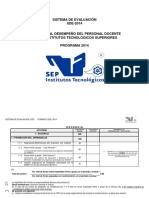 Sistema de Evaluación SDE-2014