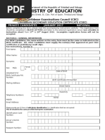 CSEC January 2017 Registration Form T&T National