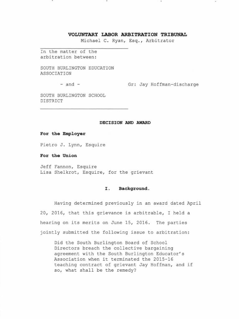 Arbitration Decision Award_Redacted Burden Of Proof (Law) Evidence