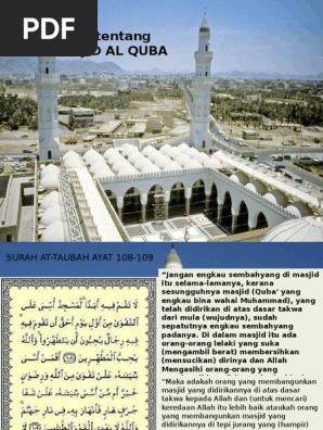 Dalil Dan Kelebihan Solat Di Masjid Quba Pdf