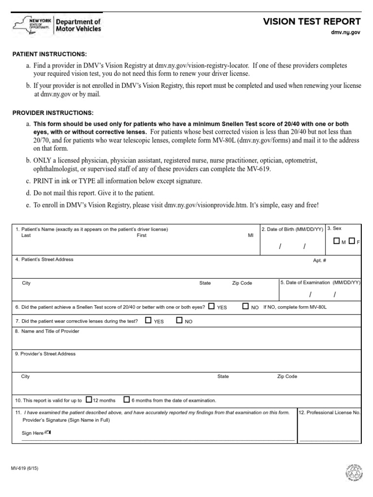 dmv new york vision test