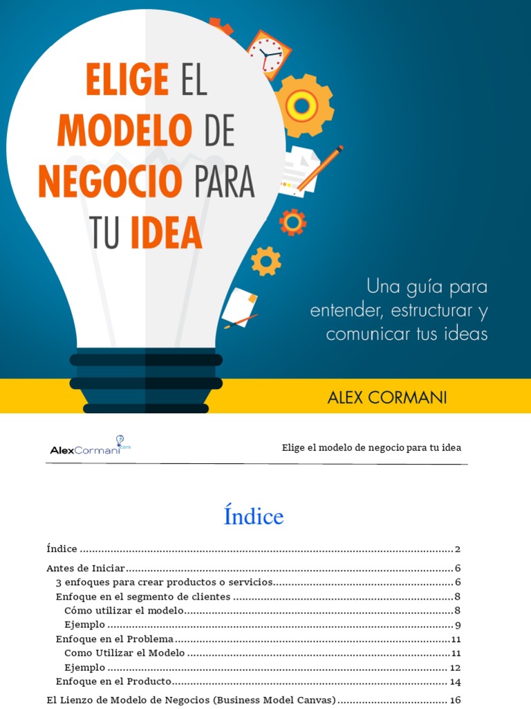 Elige El Modelo de Negocios para Tu Idea PDF | PDF | Modelo de negocio ...