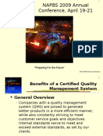 Benefits of A Quality Management System - NAPBS 2009 Annual Conference
