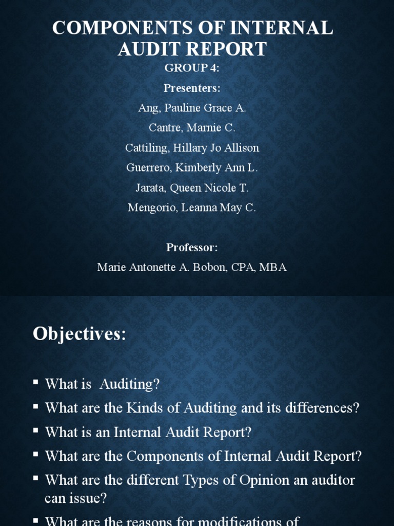 Components of IA Report | PDF | Auditor's Report | Accounting