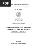 Plan de Empresa Para Una Pyme de Comercio Electronico de Ediciones Limitadas