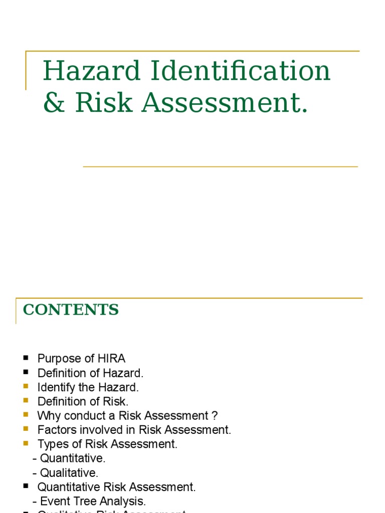 HIRA: Hazard & Risk Assessment Guide | PDF | Occupational Safety And ...