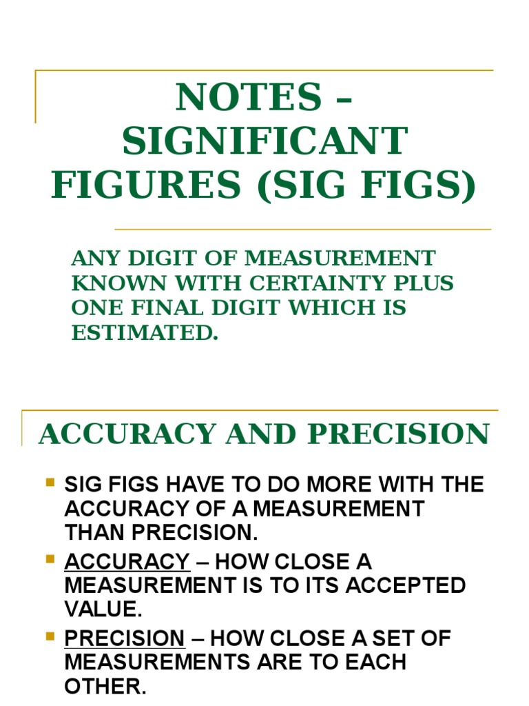 Sig Figs | PDF | Significant Figures | Accuracy And Precision