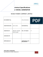 Diesel Generator Specs For 625 KVA & 250 KVA