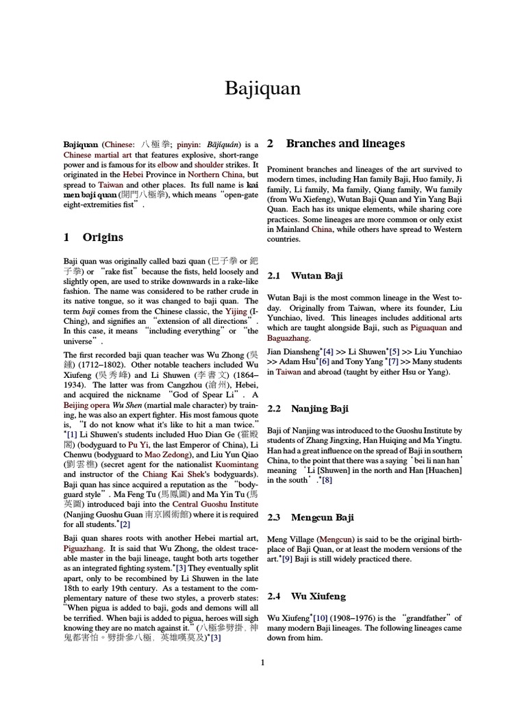 Bajiquan PDF Chinese Martial Arts China