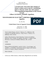 Gilbert Jackson v. Westinghouse Electric Corporation, 925 F.2d 1456, 4th Cir. (1991)